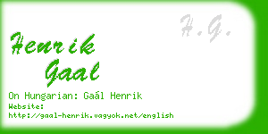 henrik gaal business card